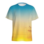 Sunrise Horizon Print Men's Sports T-Shirt