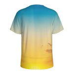 Sunrise Horizon Print Men's Sports T-Shirt