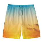 Sunrise Horizon Print Men's Swim Trunks