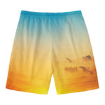 Sunrise Horizon Print Men's Swim Trunks