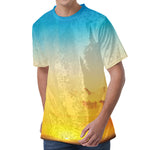 Sunrise Horizon Print Men's Velvet T-Shirt