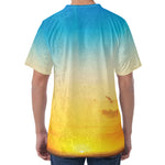 Sunrise Horizon Print Men's Velvet T-Shirt