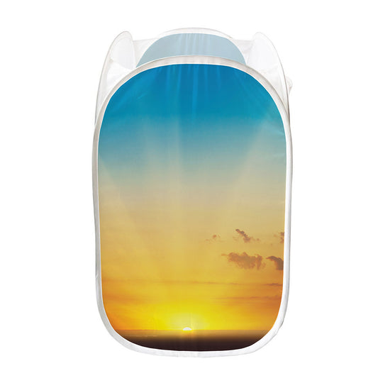 Sunrise Horizon Print Mesh Laundry Hamper