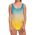 Sunrise Horizon Print One Piece Swimsuit