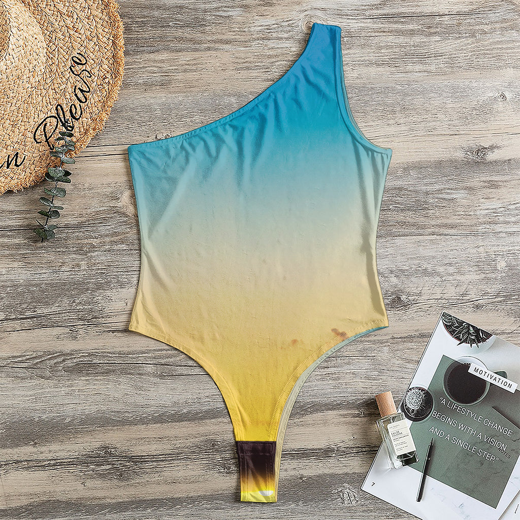 Sunrise Horizon Print One Shoulder Bodysuit