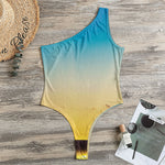 Sunrise Horizon Print One Shoulder Bodysuit