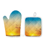 Sunrise Horizon Print Oven Mitt And Pot Holder Set
