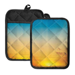 Sunrise Horizon Print Pot Holders With Pocket