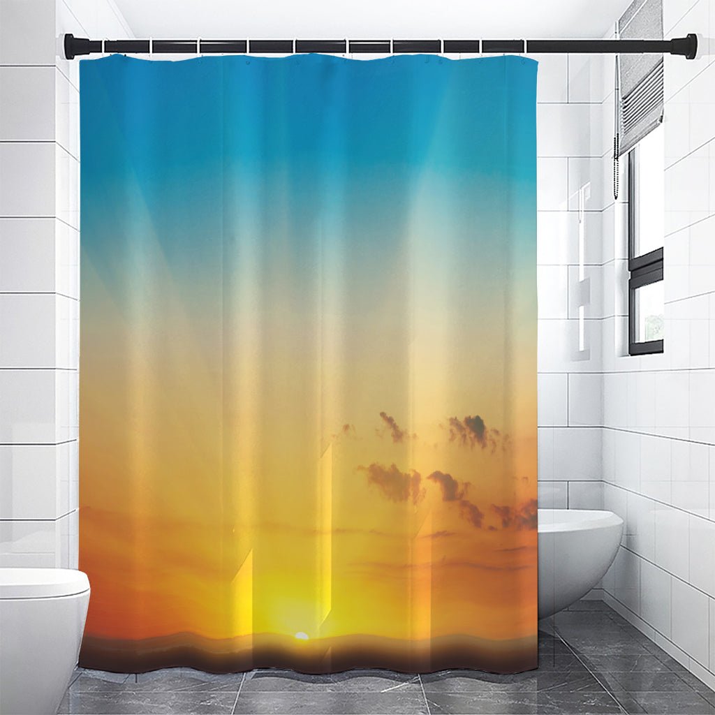 Sunrise Horizon Print Premium Shower Curtain