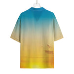 Sunrise Horizon Print Rayon Hawaiian Shirt