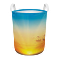 Sunrise Horizon Print Round Laundry Basket