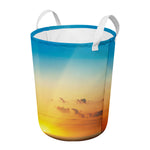 Sunrise Horizon Print Round Laundry Basket