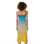 Sunrise Horizon Print Slim Fit Midi Cami Dress