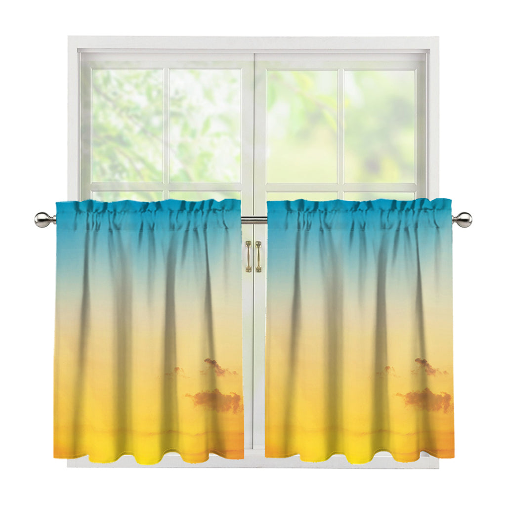 Sunrise Horizon Print Tier Curtains
