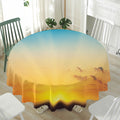 Sunrise Horizon Print Waterproof Round Tablecloth