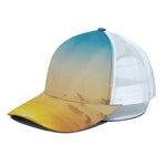 Sunrise Horizon Print White Mesh Trucker Cap