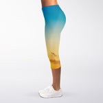 Sunrise Horizon Print Women's Capri Leggings