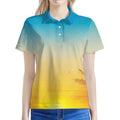 Sunrise Horizon Print Women's Polo Shirt
