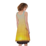 Sunrise Horizon Print Women's Sleeveless Dress