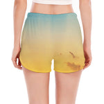 Sunrise Horizon Print Women's Split Running Shorts