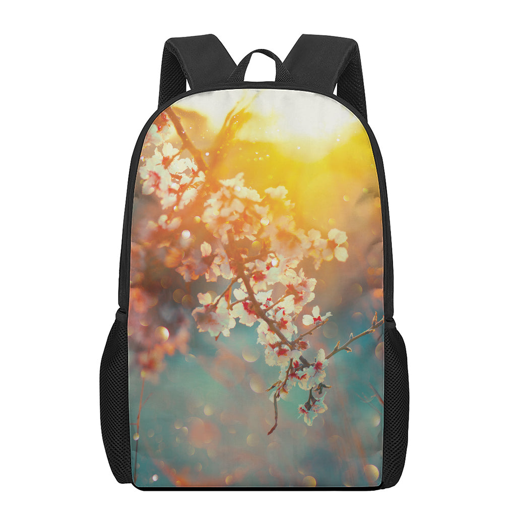 Sunrise Japanese Cherry Blossom Print 17 Inch Backpack