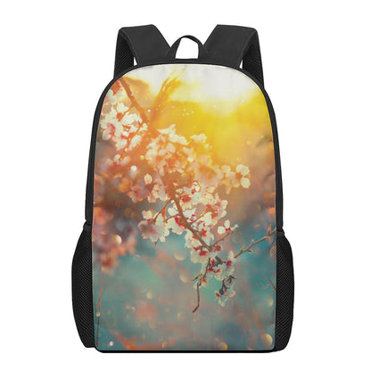 Sunrise Japanese Cherry Blossom Print 17 Inch Backpack