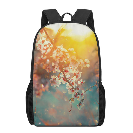 Sunrise Japanese Cherry Blossom Print 17 Inch Backpack