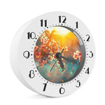 Sunrise Japanese Cherry Blossom Print Alarm Clock