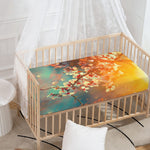 Sunrise Japanese Cherry Blossom Print Baby Crib Sheet