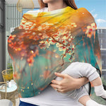 Sunrise Japanese Cherry Blossom Print Baby Seat Cover