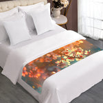 Sunrise Japanese Cherry Blossom Print Bed Runner