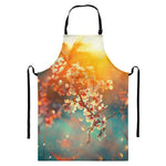 Sunrise Japanese Cherry Blossom Print Bib Apron With Pocket