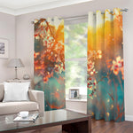 Sunrise Japanese Cherry Blossom Print Blackout Grommet Curtains