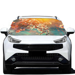 Sunrise Japanese Cherry Blossom Print Car Windshield Snow Cover