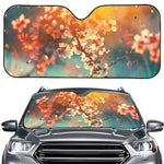 Sunrise Japanese Cherry Blossom Print Car Windshield Sun Shade