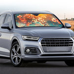 Sunrise Japanese Cherry Blossom Print Car Windshield Sun Shade