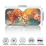 Sunrise Japanese Cherry Blossom Print Car Windshield Sun Shade