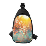 Sunrise Japanese Cherry Blossom Print Chest Bag