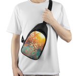 Sunrise Japanese Cherry Blossom Print Chest Bag