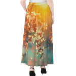 Sunrise Japanese Cherry Blossom Print Chiffon Maxi Skirt