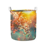 Sunrise Japanese Cherry Blossom Print Collapsible Laundry Basket