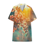 Sunrise Japanese Cherry Blossom Print Cotton Hawaiian Shirt