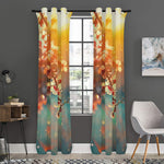 Sunrise Japanese Cherry Blossom Print Curtain