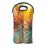 Sunrise Japanese Cherry Blossom Print Double Neoprene Wine Tote