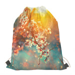 Sunrise Japanese Cherry Blossom Print Drawstring Bag