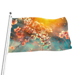 Sunrise Japanese Cherry Blossom Print Flag