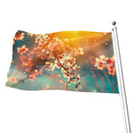 Sunrise Japanese Cherry Blossom Print Flag