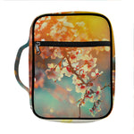 Sunrise Japanese Cherry Blossom Print Front Pocket Bible Bag