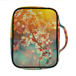Sunrise Japanese Cherry Blossom Print Front Pocket Bible Bag