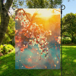 Sunrise Japanese Cherry Blossom Print Garden Flag